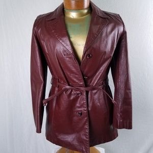 Vintage Etienne Aigner Leather coat size 14